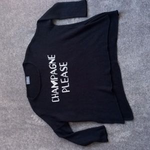 Wooden Ships Champagne Please lightweight crew sweater with side slits XS/S